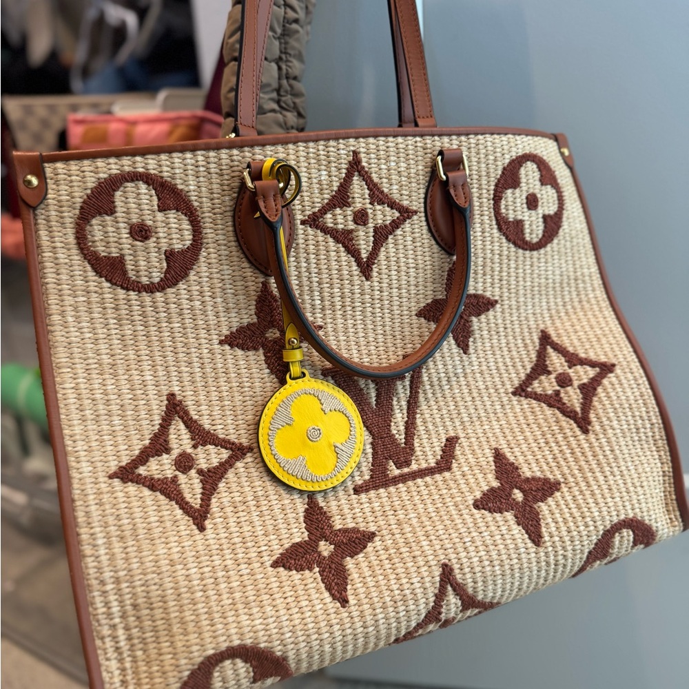 Louis Vuitton Monogram OnTheGo GM Raffia Tote